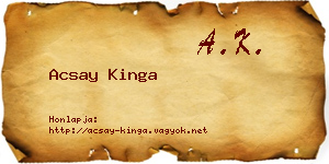 Acsay Kinga névjegykártya