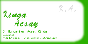 kinga acsay business card